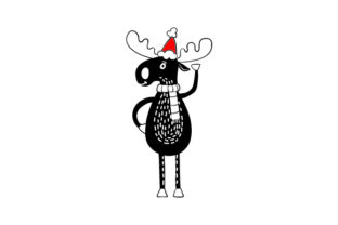 Christmas Black Moose