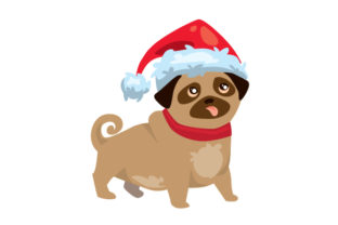 Christmas Dog with Santa Hat