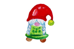 Christmas Gnome in Gouache Style