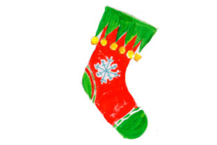 Christmas Gouache Stocking