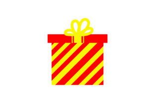 Christmas Present with Yellow Bow