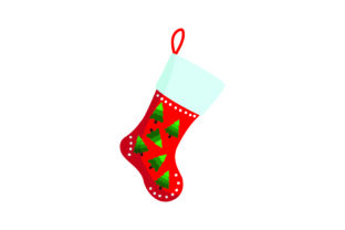 Christmas Stocking with Tree for Seasonal Design