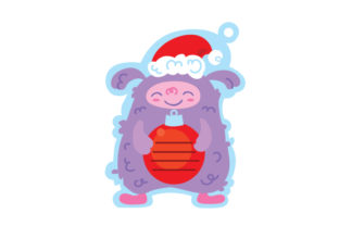 Christmas Tag with Yeti and Bauble