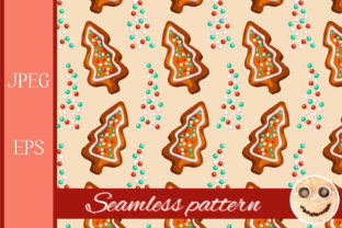 Gingerbread Fir Tree with Glaze Pattern