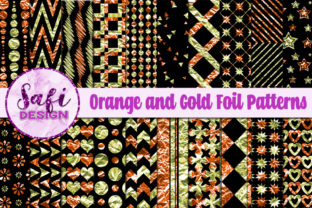 Orange and Gold Foil Patterns
