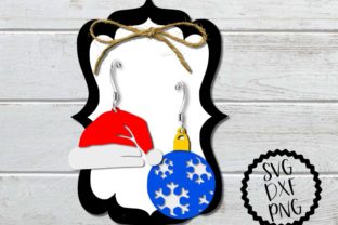 Santa Hat and Ornament Earrings Print Templates