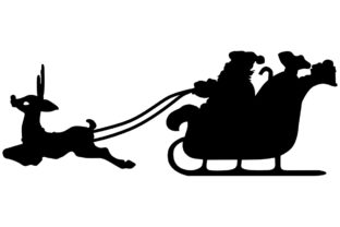 Santa Sleigh with Rudolph